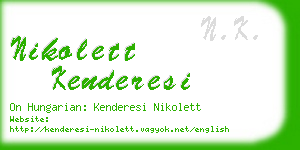 nikolett kenderesi business card